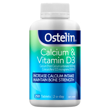 Ostelin Calcium & Vitamin D - D3 for Bone Health + Immune Support 250 tablets